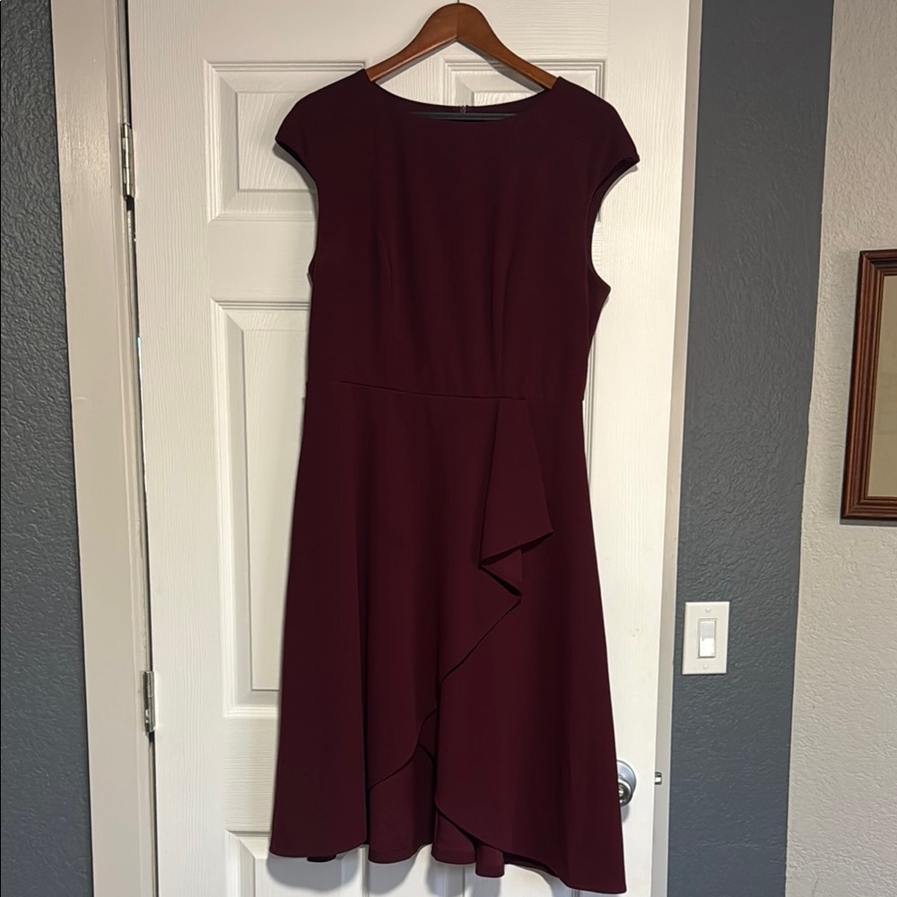 Red Ruched A-Line Cocktail Dress